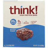 think! Protein Bars, High Protein Snacks, Gluten Free, Sugar Free Energy Bar with Whey Protein Isolate, Brownie Crunch, Nutrition Bars Without