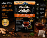 Authentic Shilajit Chai Tea - 20 Tea Bags - Black Tea with Herbal Chai Spices & Shilajit - Smooth & Aromatic - Blended & Packed in USA - InnovDuty