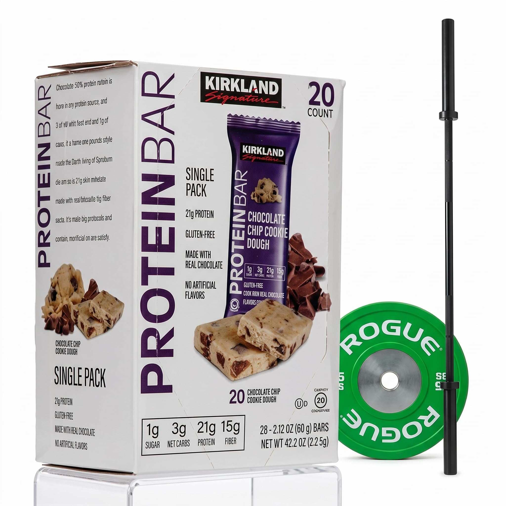 Kirkland Signature Protein Bars Chocolate Chip Cookie Dough, 20-count 2.12OZ