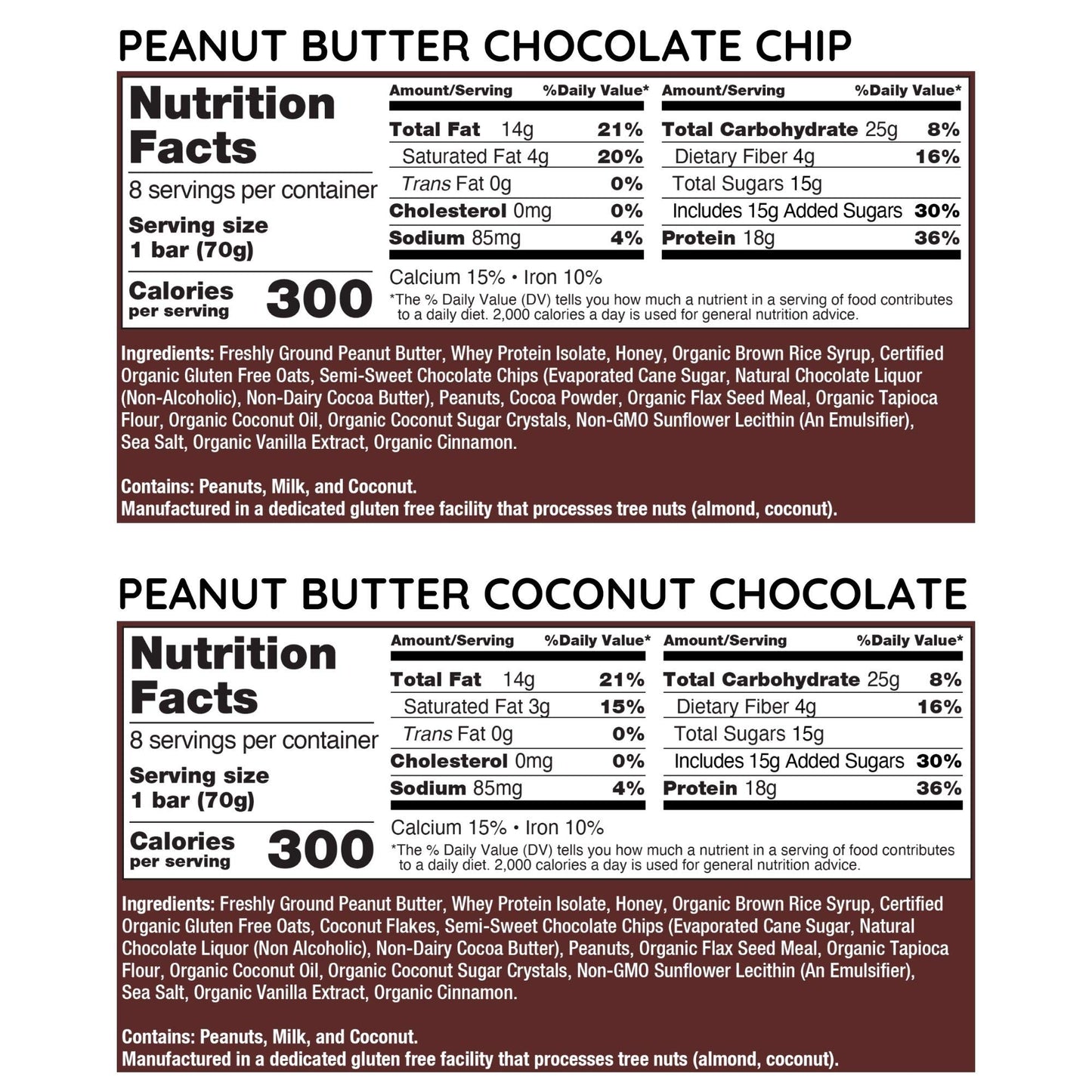 G2G Protein Bar, Peanut Butter Lovers 3-Pack, 2 Boxes PB Chocolate Chip, 1 Box PB Coconut, Healthy Snack, Delicious Meal Replacement, Gluten-Free
