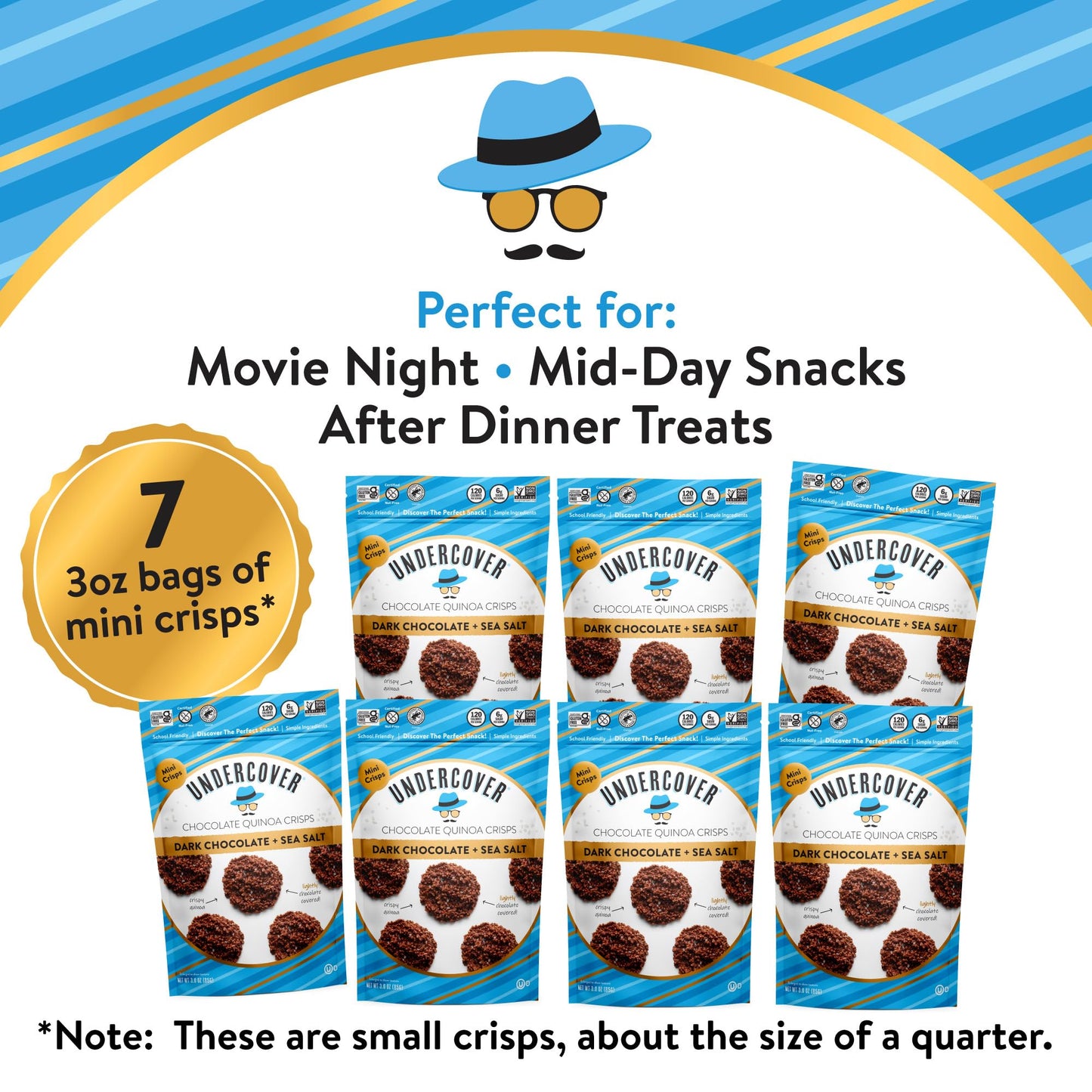 UNDERCOVER SNACKS CHOCOLATE CO Dark Chocolate & Sea Salt Quinoa Crisps (Only 1 piece that weighs 3 oz)