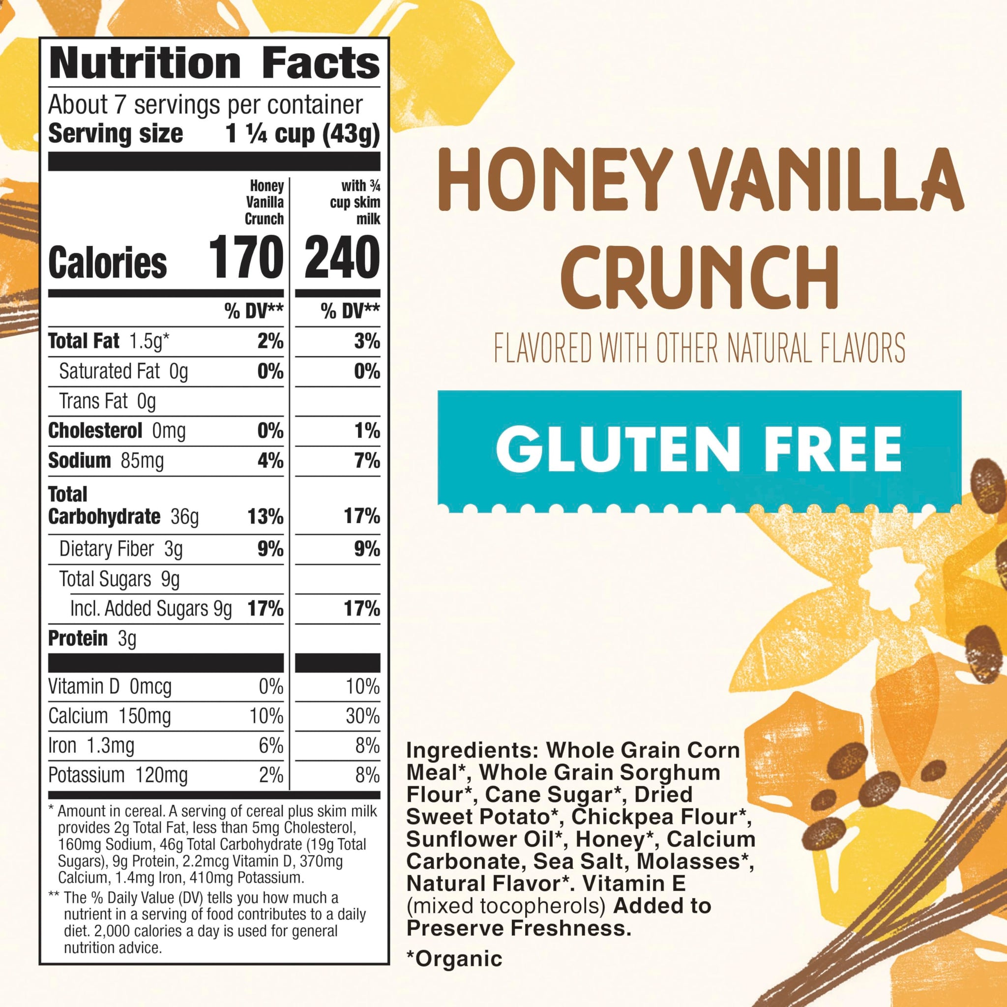 Cascadian Farm, Cereal Honey Vanilla Crunch Organic, 10.5 Ounce