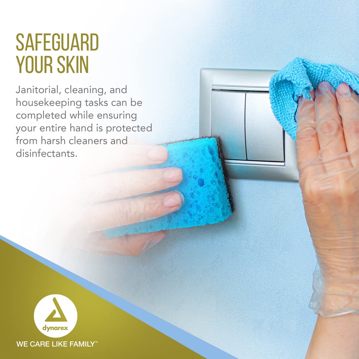 Dynarex Safe-Touch Vinyl Disposable Exam Gloves, Powder-Free, Food Safety and Compliance, Ambidextrous, Clear, Small, 1 Case - 10 Boxes of 100 Gloves