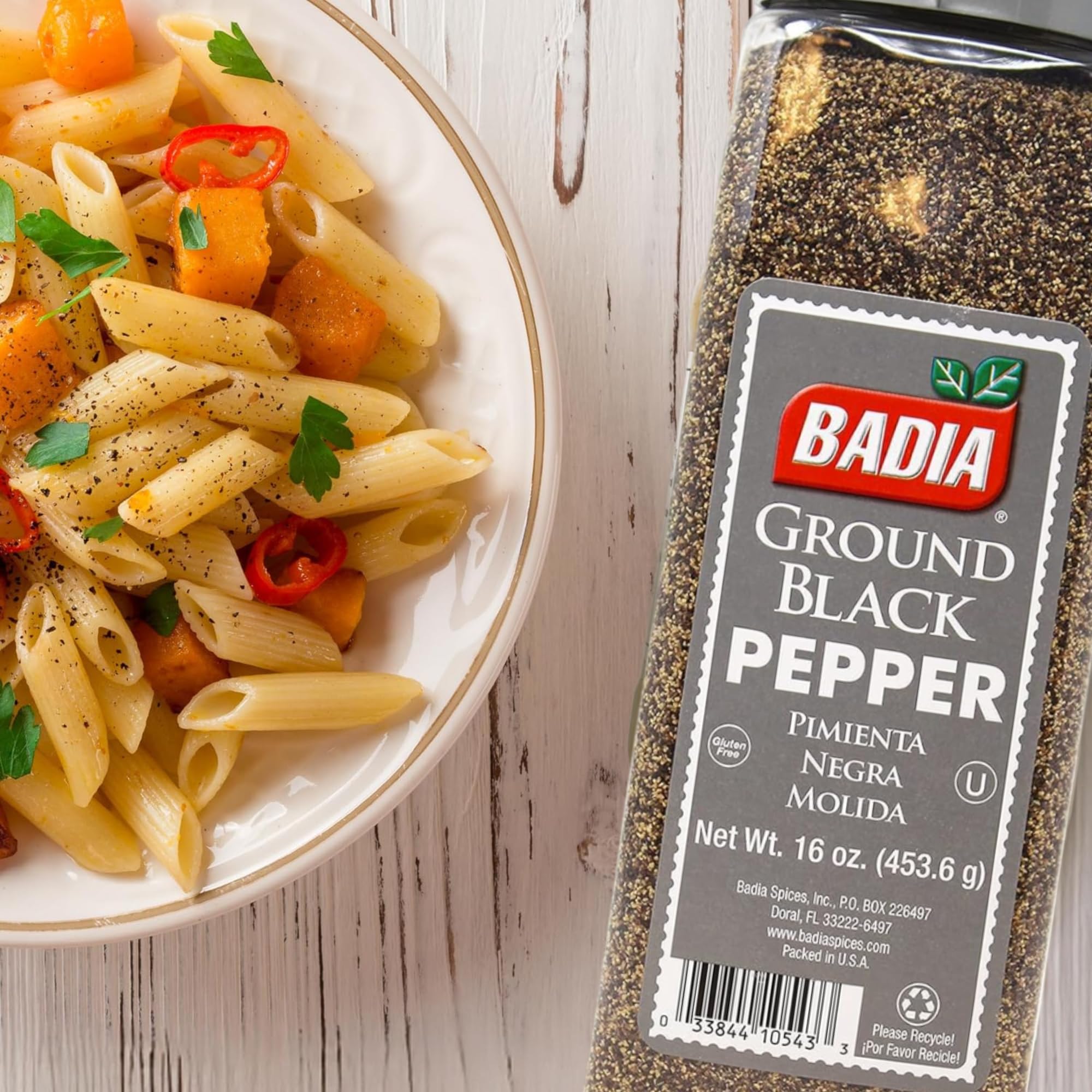 Badia Ground Black Pepper, 16 oz - Pure, Bold & Aromatic Spice for Cooking, Grilling & Seasoning