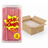 Sour Power Strawberry Candy Belts, 2.5 lb Bulk Tub Resealable, Vegan Strawberry Sour Belts Candy Since 1985, Soft Chewy Sweet Tart, Non-GMO Gelatin