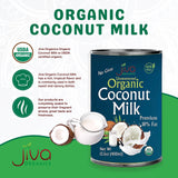 Organic Coconut Milk 13.5 Ounce (Pack of 12) - Unsweetened, Premium FULL 18% Fat, Vegan, Paleo, No Guar Gum, BPA Free, Keto Friendly by Jiva Organics