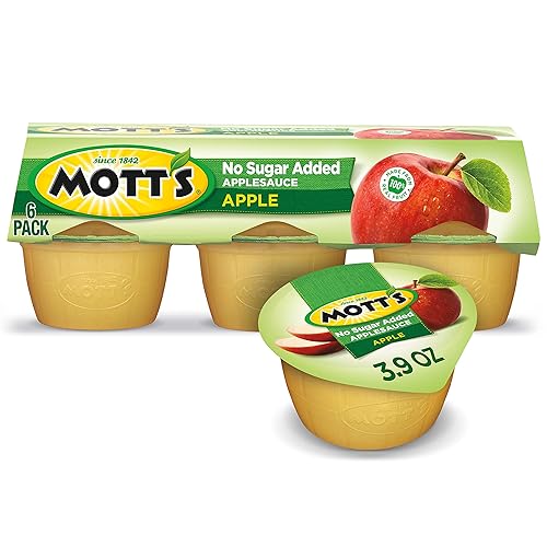 Mott's No Sugar Added Applesauce, 3.9 oz cups, 6 count