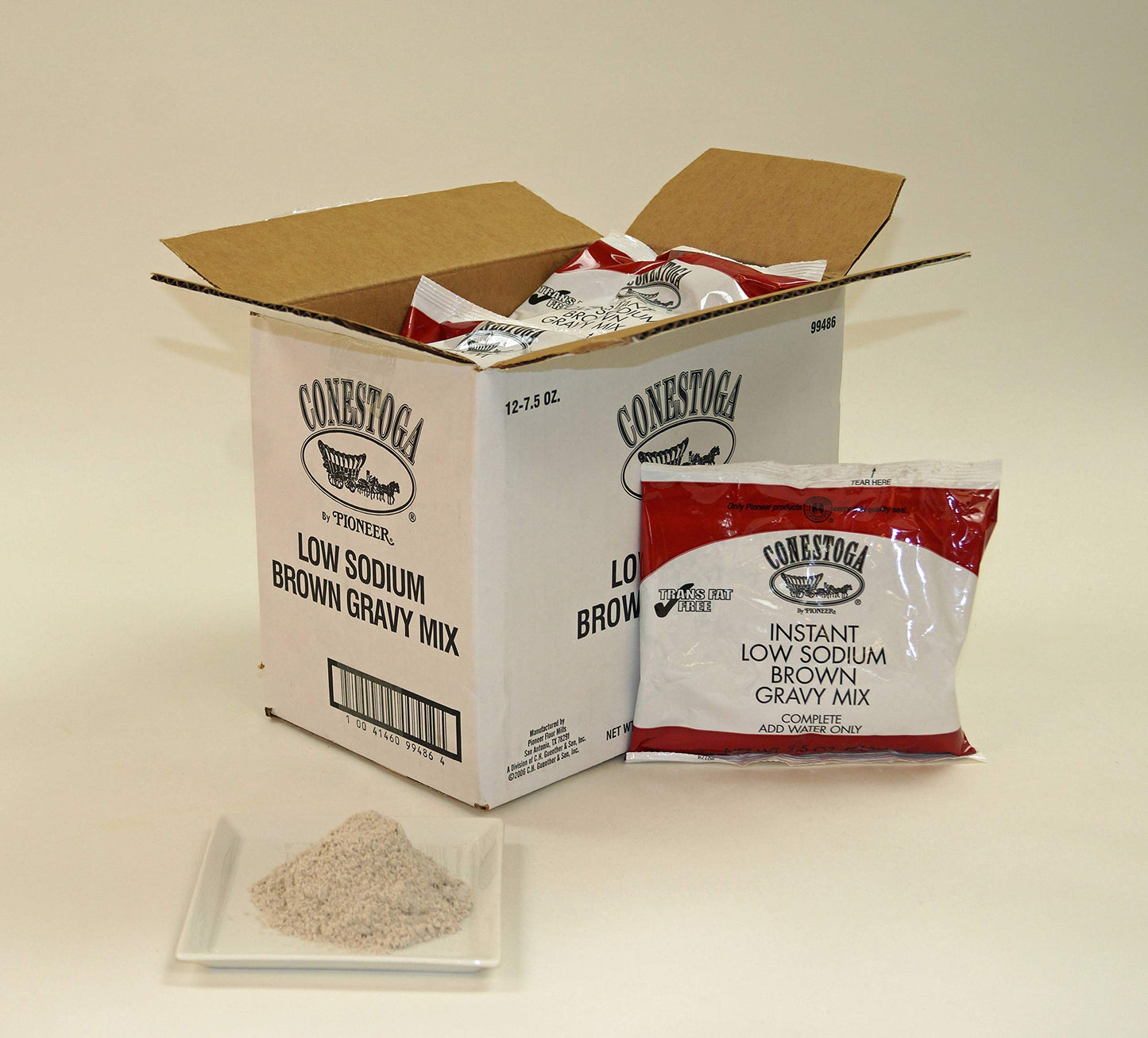 Conestoga Low Sodium Brown Gravy Mix, 7.5 Ounce -- 12 per case.