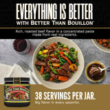 Better Than Bouillon Premium Roasted Beef Base, Makes 38 Cups of Broth, 8 oz