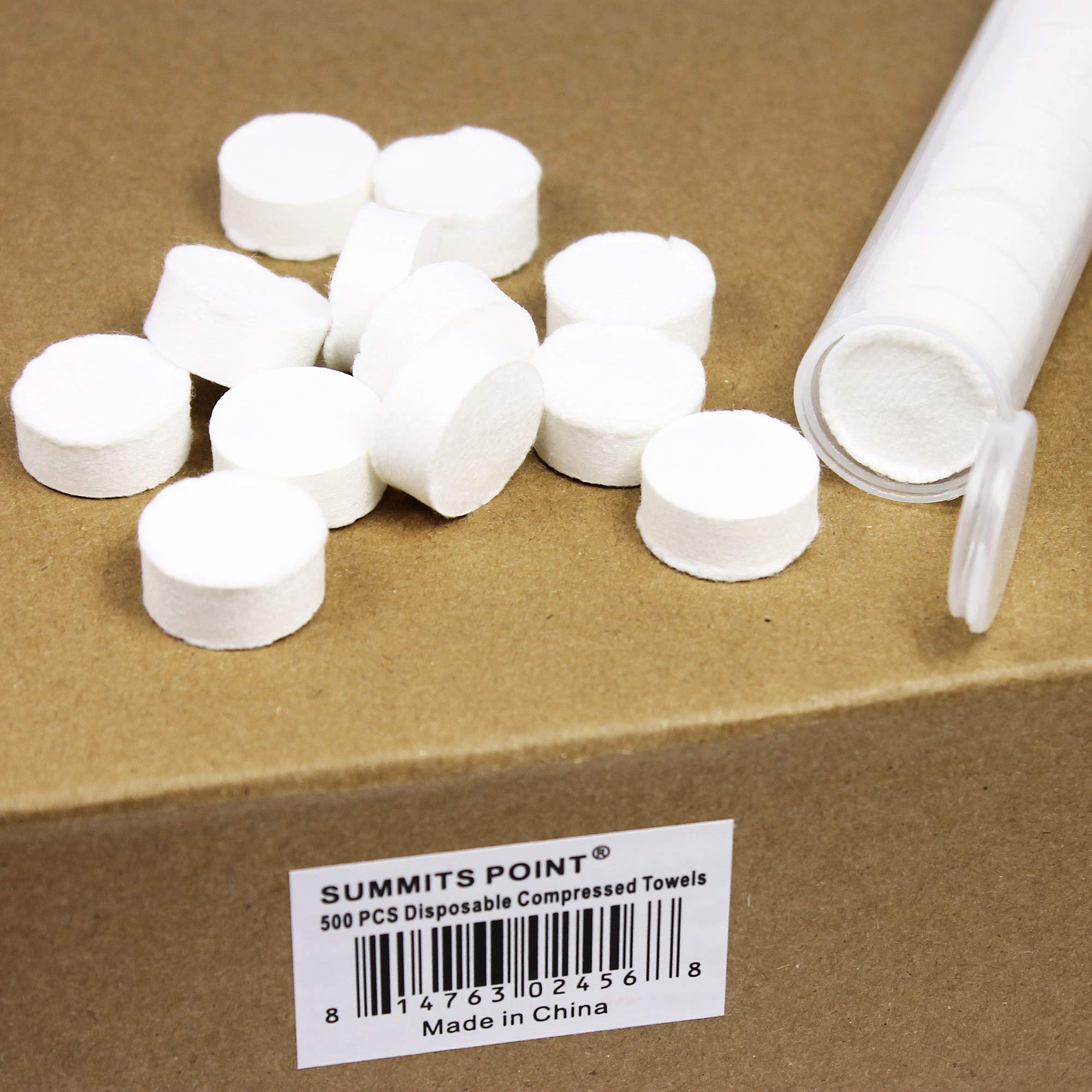 Summits Point 500 PCS Compressed Magic Towel, Napkin Tissue, Camping wipes, coin tissue, Disposable Just add water, Bulk Pack with Carrying Case