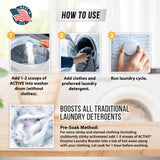 Enzyme Laundry Booster Odor Remover - 2 lbs Unscented Enzymatic Clothes Stain Cleaner Powder, Natural Deodorizer with Bio Active Enzymes, Detergent