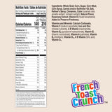 French Toast Crunch Breakfast Cereal, Syrup and Cinnamon Taste, Family Size, 17.4 oz