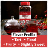 Eastanbul Rosehip Tea, 10.5oz, Rose Hips with Hibiscus, Loose Leaf Tea, Rosehips & Hibiscus Flowers, Mediterranean Dried Herbs, Natural, Vegan, Gluten