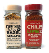 Trader Joe's Seasonings Bundle - Everything But The Bagel Sesame and Chile Lime Seasoning Blends (1 of each)