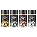 Cake Craft Edible Glitter Dust 4-Pack | 100% Edible Food-Safe Glitter for Cakes, Cupcakes, Cocktails & Desserts | Gold, Silver, Rose Gold, White