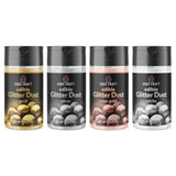 Cake Craft Edible Glitter Dust 4-Pack | 100% Edible Food-Safe Glitter for Cakes, Cupcakes, Cocktails & Desserts | Gold, Silver, Rose Gold, White