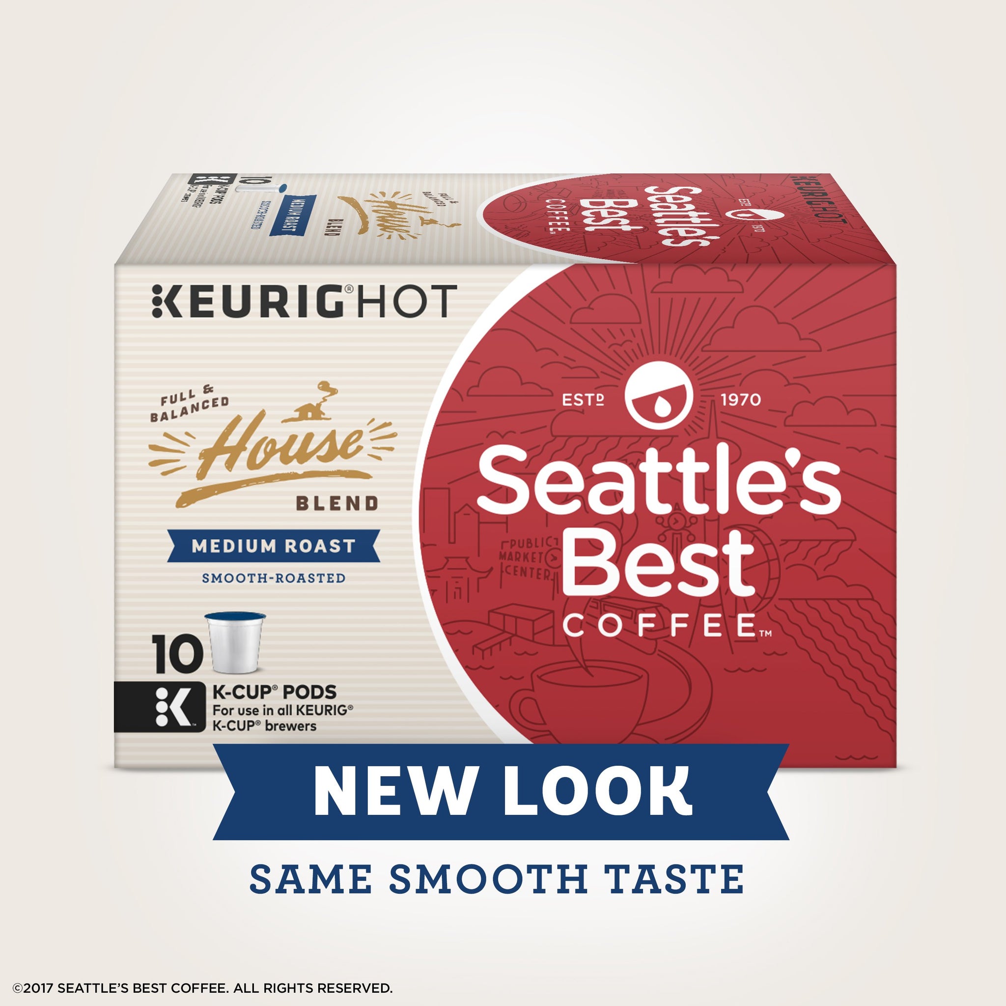 Seattle's Best Coffee House Blend Medium Roast Single Cup Coffee for Keurig Brewers, 1 Individual 3.5 Oz. Pod