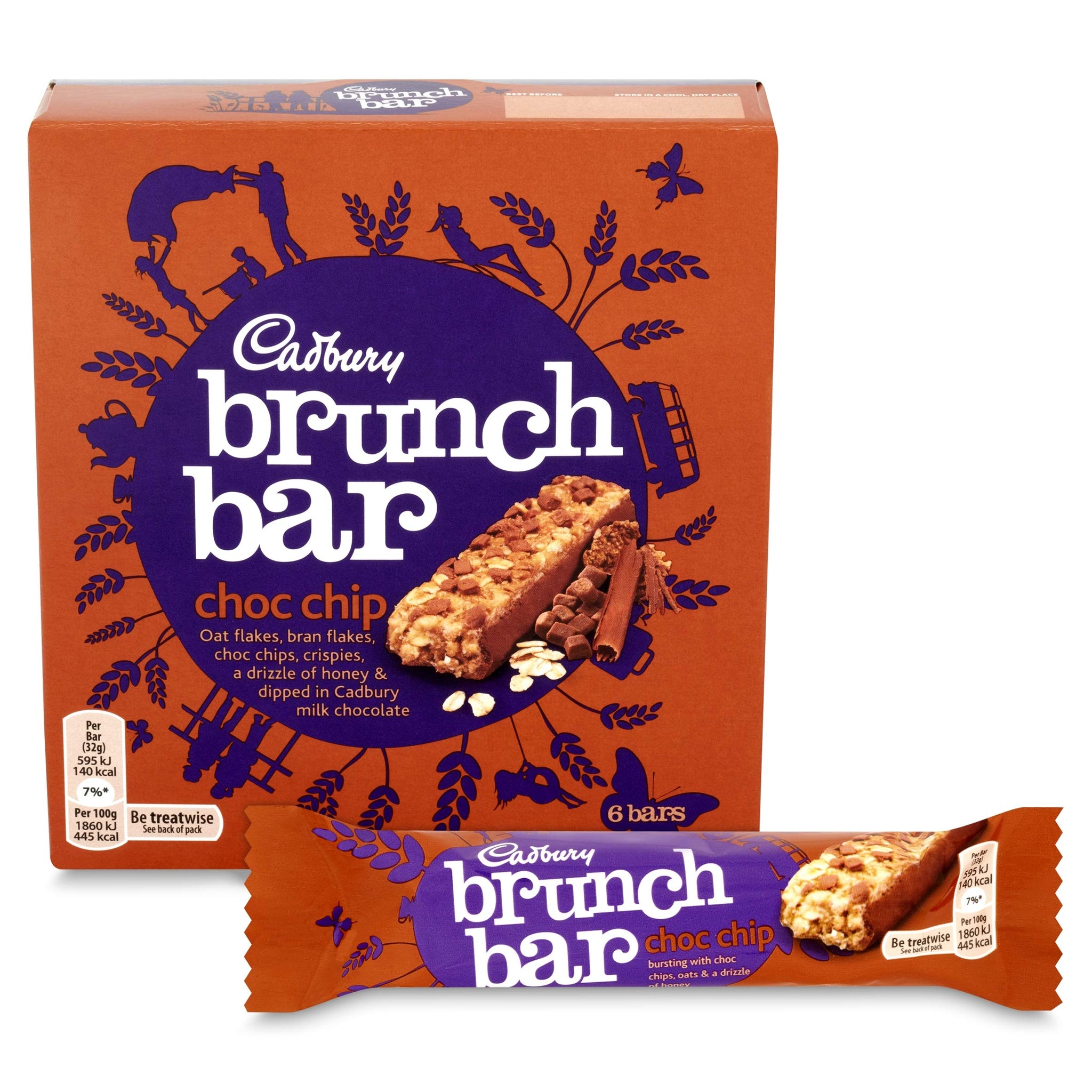 Cadbury Brunch Choc Chip 5 x 28g (140g) (Pack of 4)