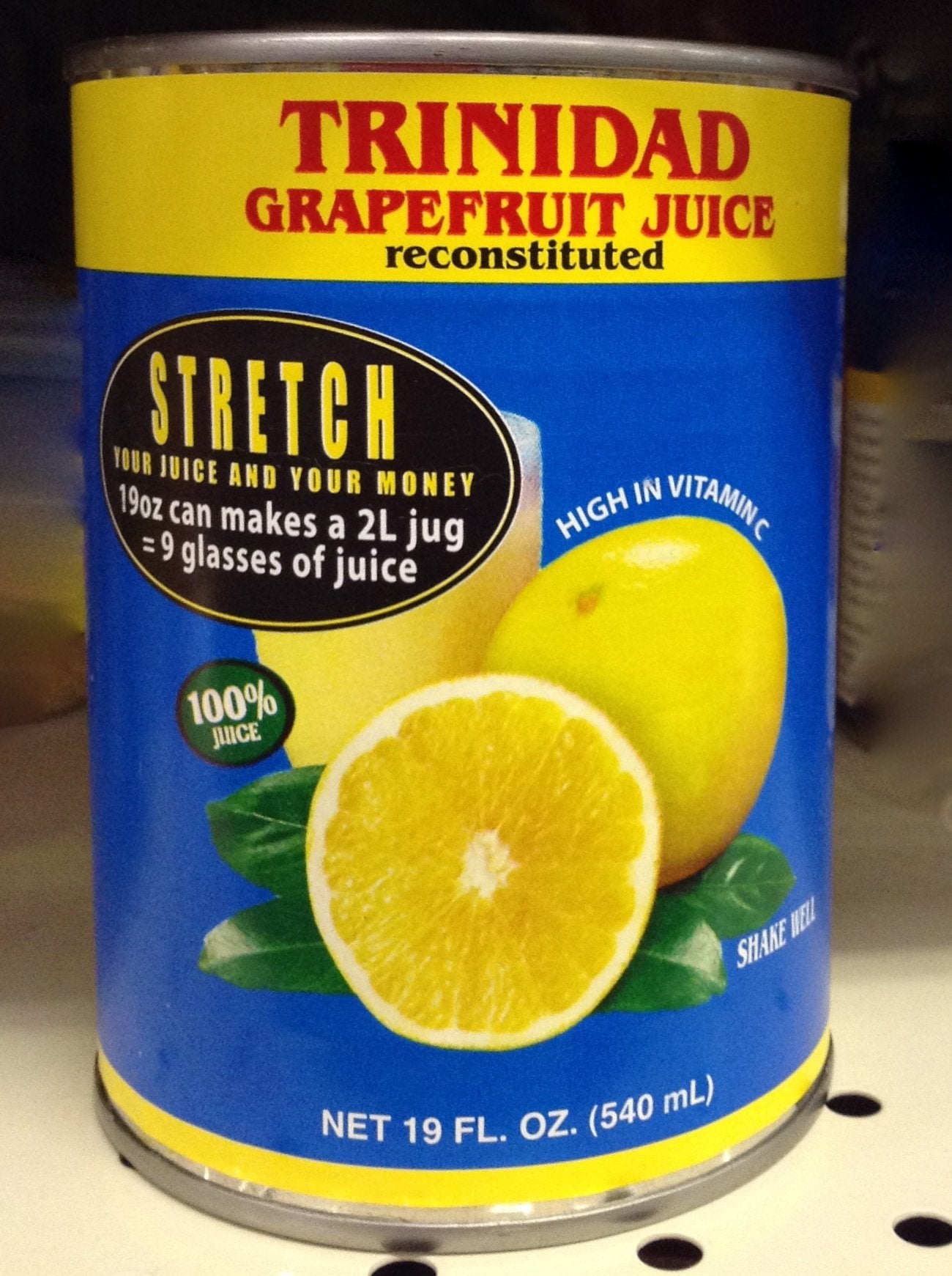 Trinidad Grapefruit juice -reconstituted 19 0z. (6 pack)