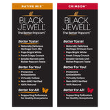 Black Jewell Gourmet Popcorn Kernel Variety Pack with Crimson and Native Mix (Pack of 2)