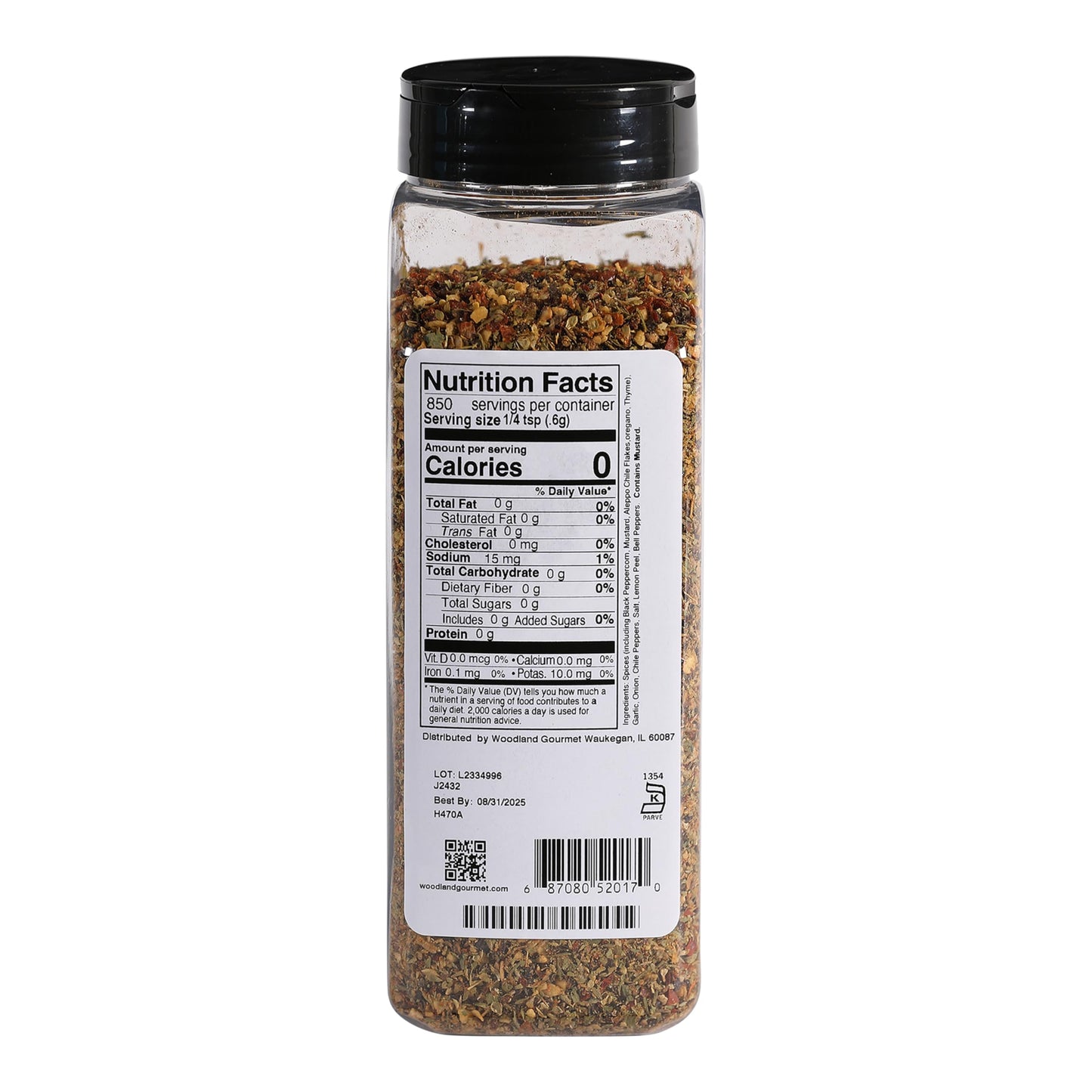 Mediterranean Seasoning, 18 oz - Greek Herb & Lemon Spice Blend - All Purpose Mediterranean Grill Rub, by Woodland Gourmet