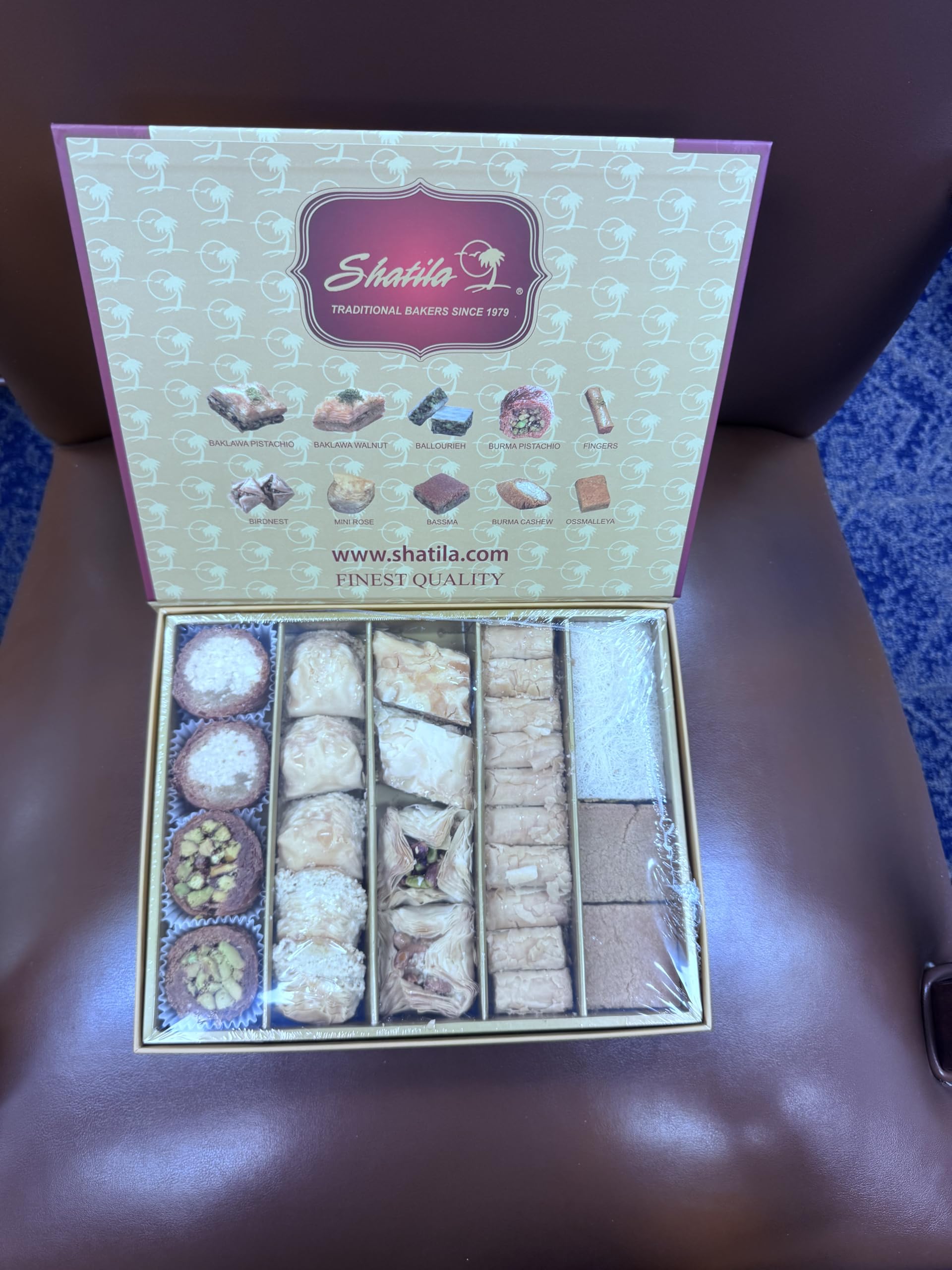 Shatila Food Products Signature Baklawa Box, Assorted Baklava Pastry Gift, Mediterranean Sweets Arabic Desserts, 27-Pieces