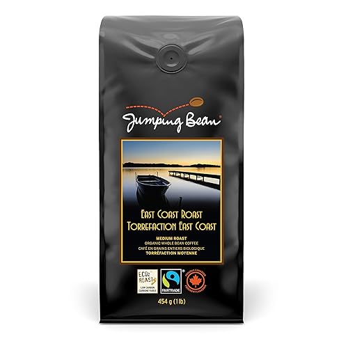 Jumping Bean Organic East Coast Roast Whole Bean Coffee, 454 GR