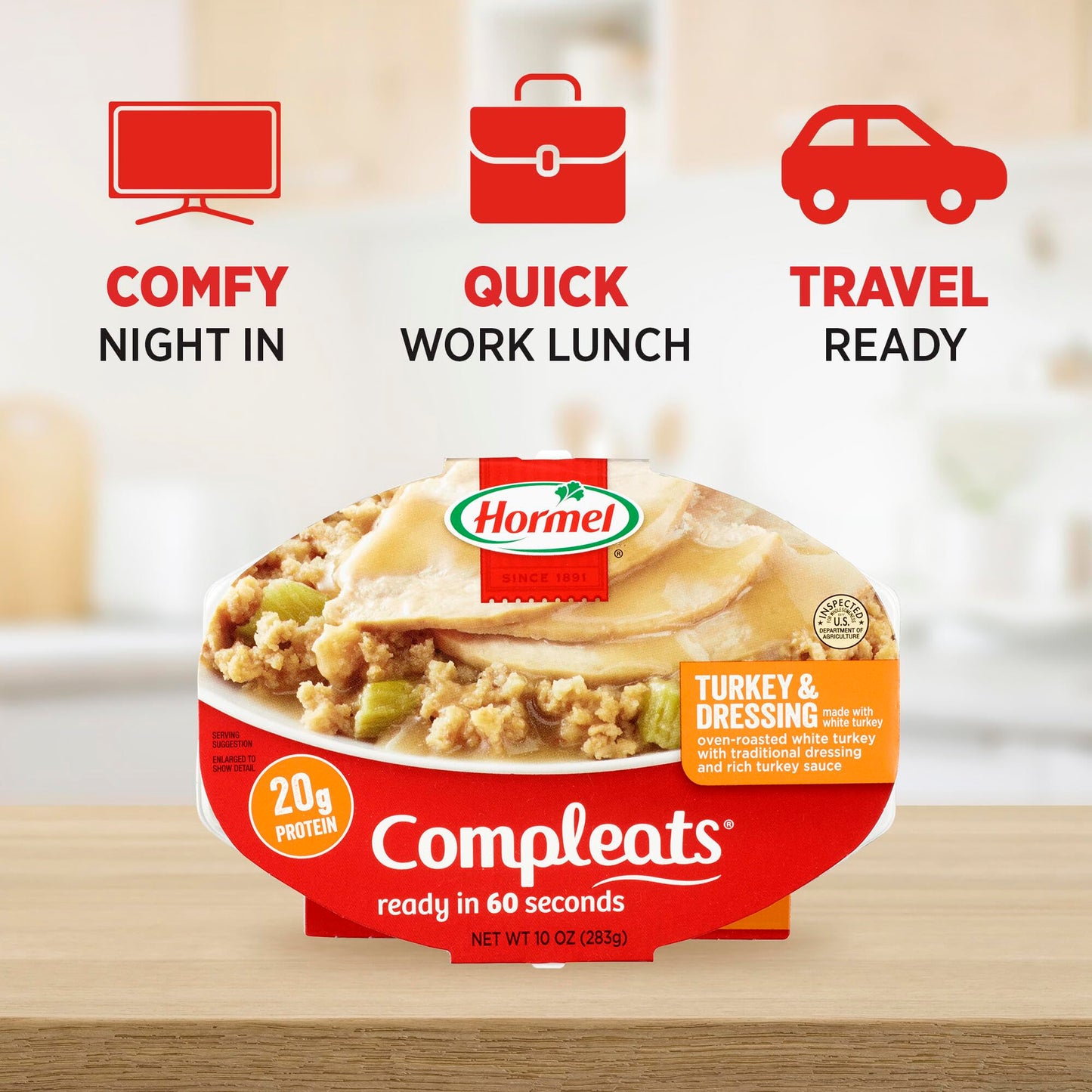 HORMEL COMPLEATS Turkey & Dressing Microwave Tray, 10 oz. (6 Pack)