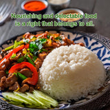 Golden Crown Jasmine Rice - 32 oz (2 LB) Jar, Non-Sticky, Fluffy Aromatic Rice, Thai, Indian, & Fragrant Flavored Long-Grain White Rice