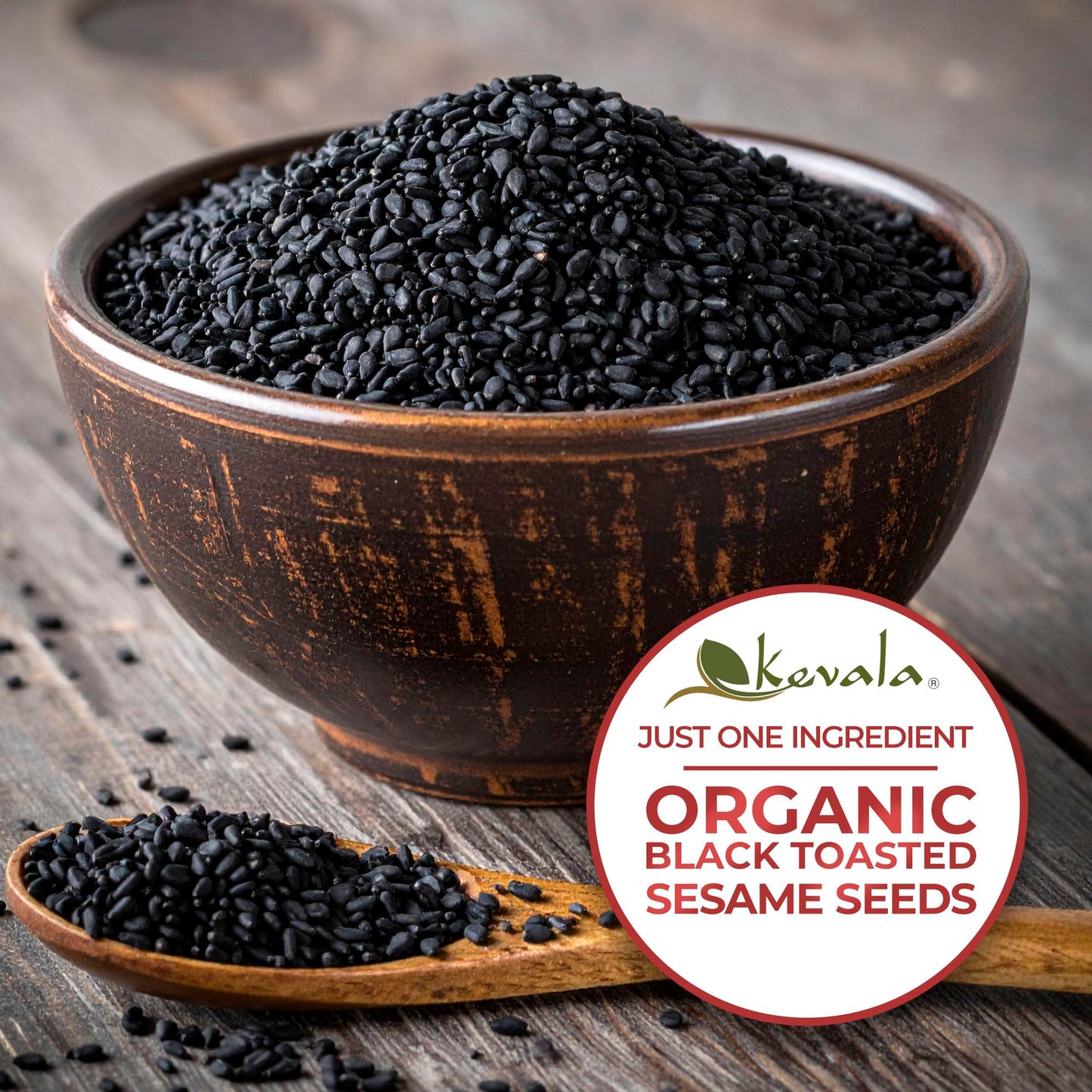 Kevala Organic Black Toasted Sesame Seeds - 2 lb, 32 oz, Baking and Cooking