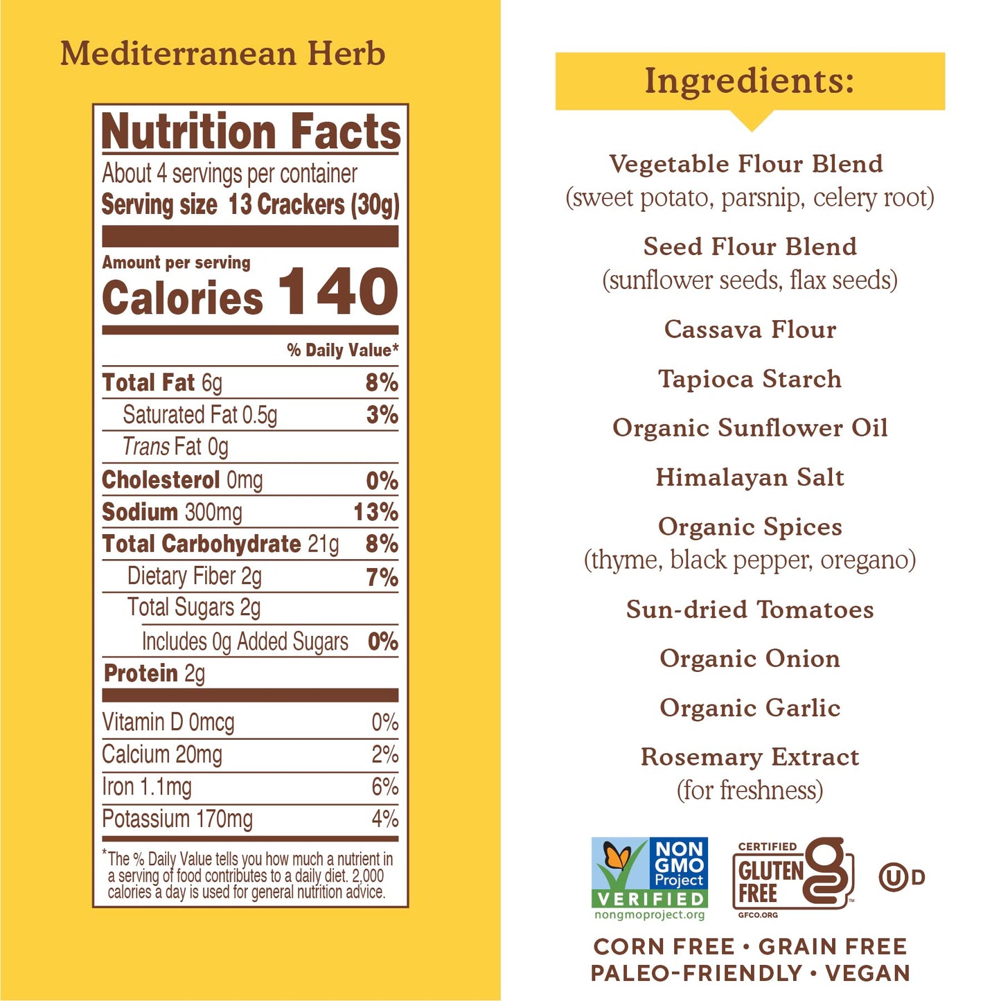 Simple Mills Veggie Pita Crackers Variety Pack (Himalayan Salt and Mediterranean Herb) - Gluten Free, Vegan, Healthy Snacks, Paleo Friendly, 4.25