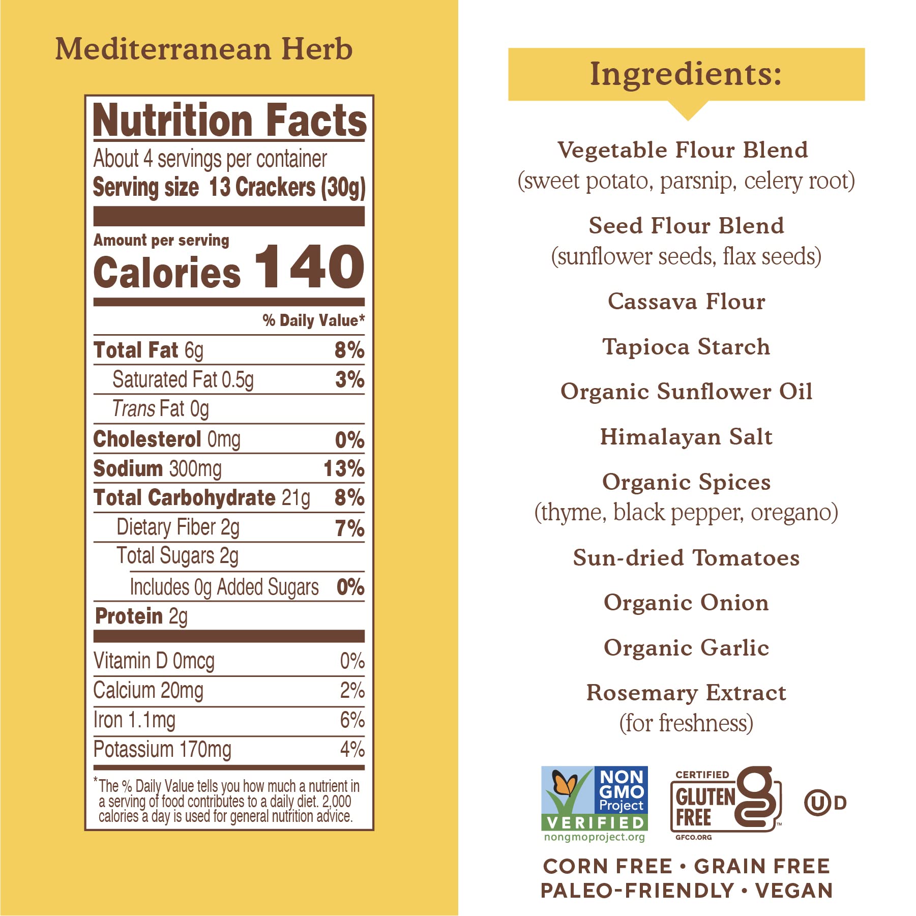 Simple Mills Veggie Pita Crackers Variety Pack (Himalayan Salt and Mediterranean Herb) - Gluten Free, Vegan, Healthy Snacks, Paleo Friendly, 4.25