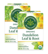 Traditional Medicinals Organic Dandelion Leaf & Root Herbal Tea, Supports Kidney Function & Healthy Digestion, (Pack of 2) - 32 Tea Bags Total