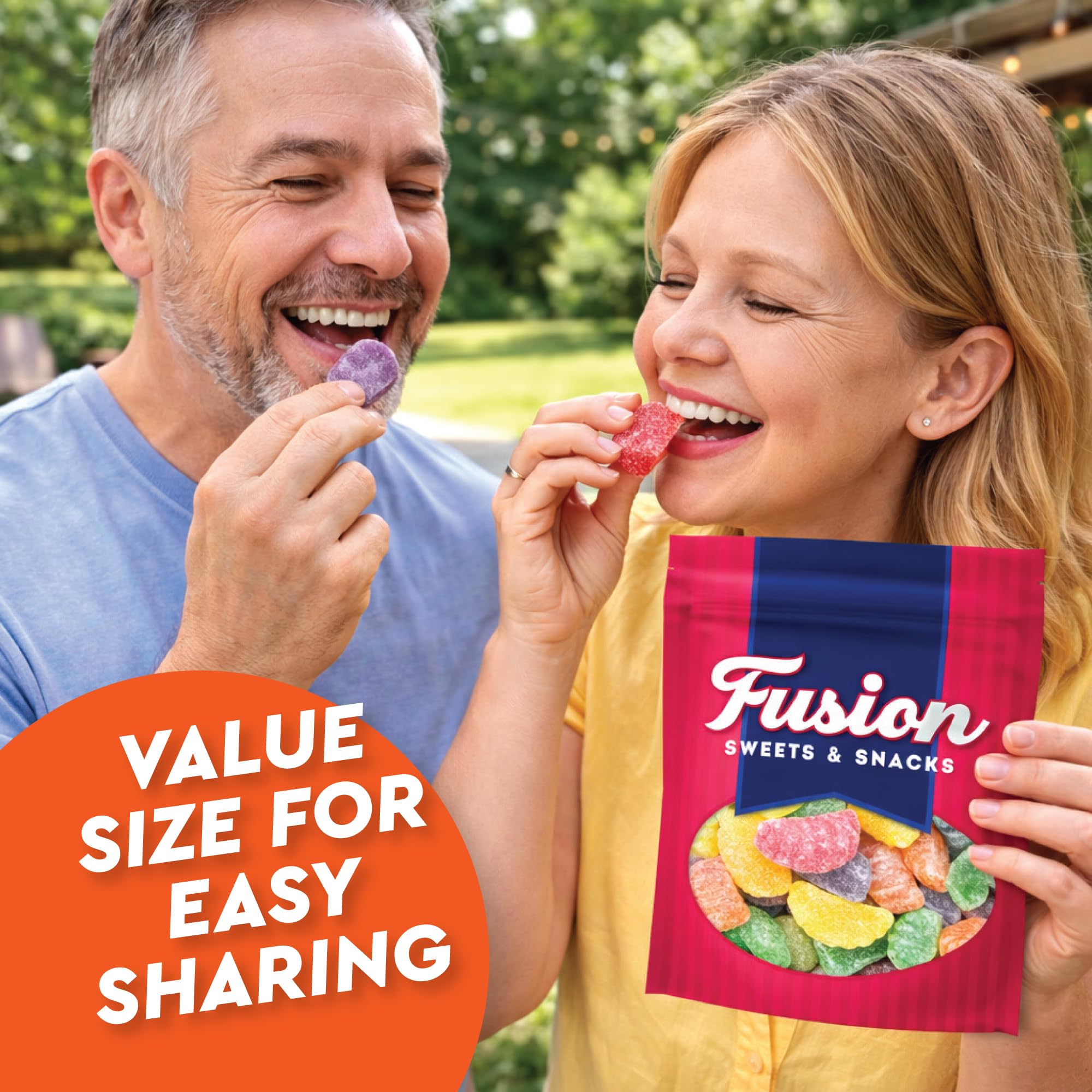 Assorted Fruit Slices Jelly Candy 2 Pound Bulk Bag of Old-Fashioned Sugar-Dusted Gum Drops, Jelly Fruit Mix, Nostalgic Soft Gems for Gifts & Bowls