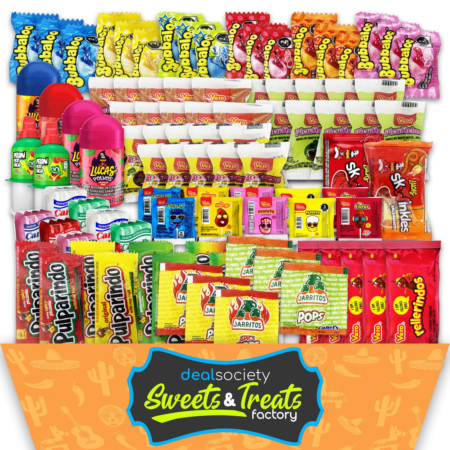 Mexican Candy Variety Bulk Pack - 100 Piece Individually Wrapped Dulces Mexicanos Assortment - Gummies, Hard Candy, Lollipops - Bulk Candies, Perfect