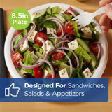 Dixie 8.5 Inch Medium-Weight Paper Plates By GP PRO, White, 1000 Count (125 Disposable Plates Per Pack, 8 Packs Per Case), UX9W