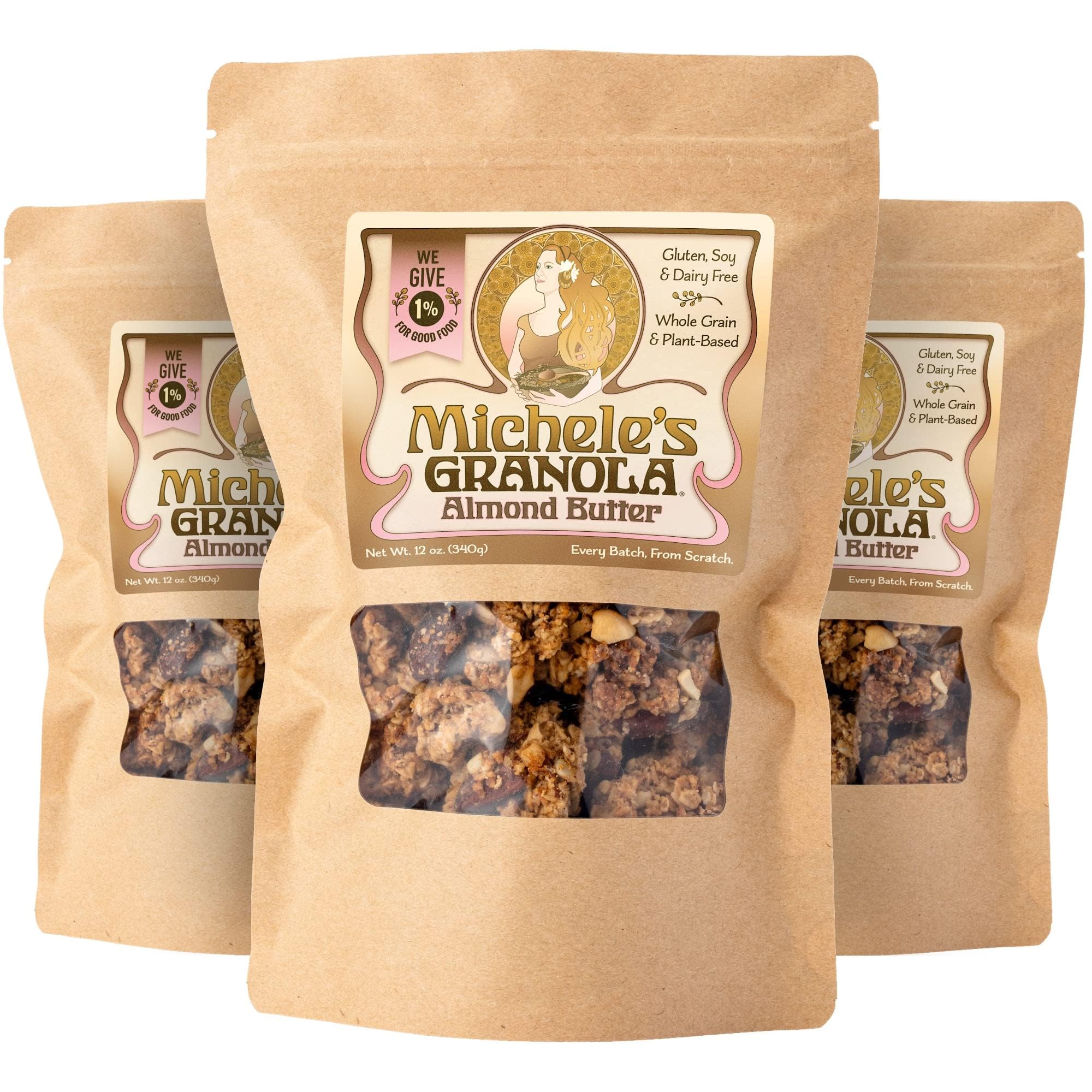 Michele's Granola - Salted Maple Pecan - Handmade Non-GMO Whole Grain Oats - Free of Gluten, Soy, Wheat, & Dairy