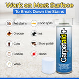 Carpet Aid Spot & Stain Remover - Removes Oil, Grease, Ink, Coffee, Pet Urine & Lipstick from Carpets, Rugs & Upholstery, Pack Of 2
