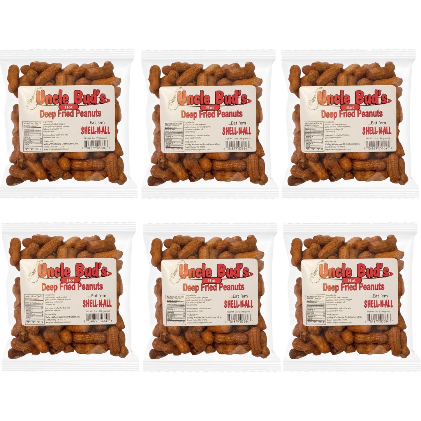 Deep Fried Peanuts -Eat em Shell & All! (HOT) 6 PACK