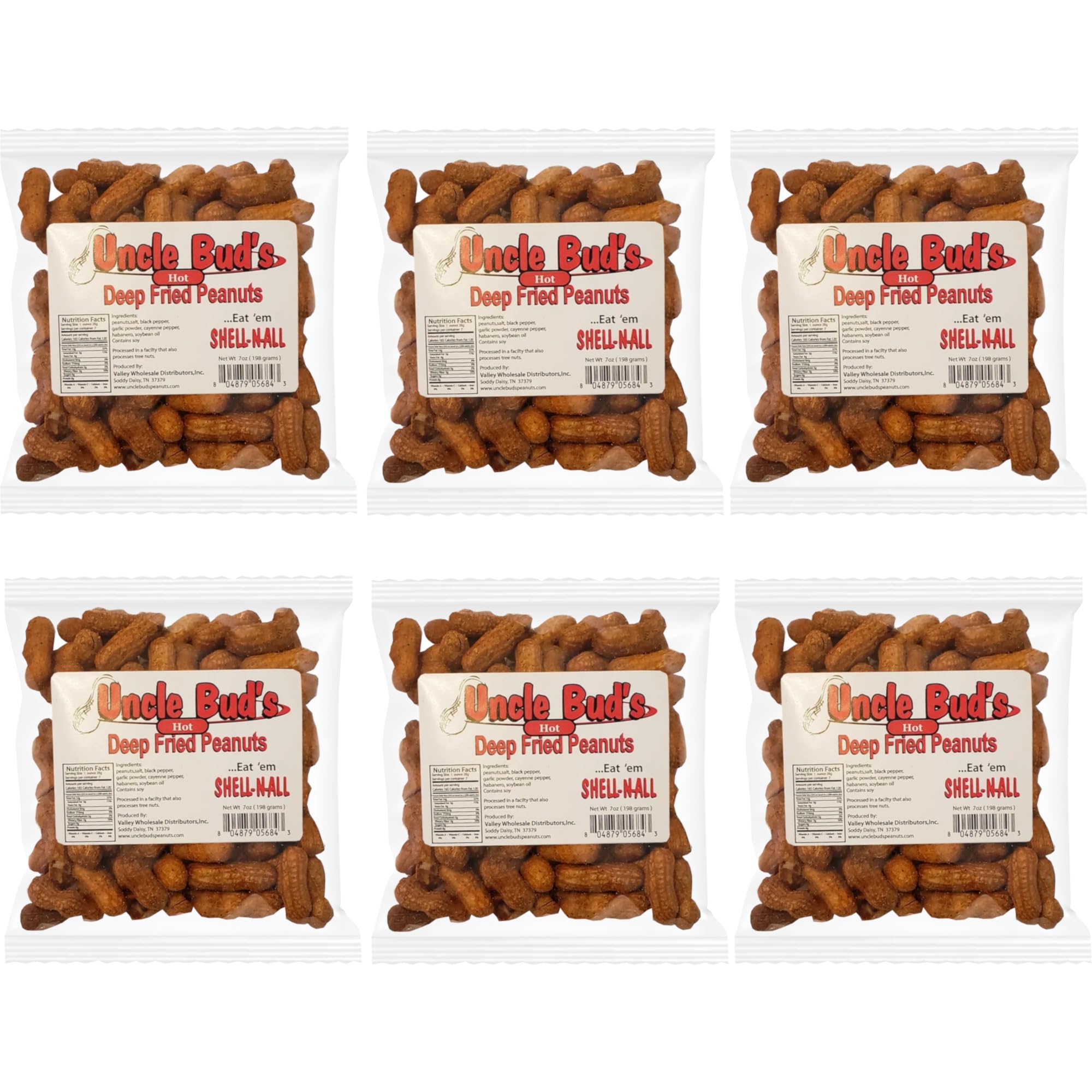 Deep Fried Peanuts -Eat em Shell & All! (HOT) 6 PACK