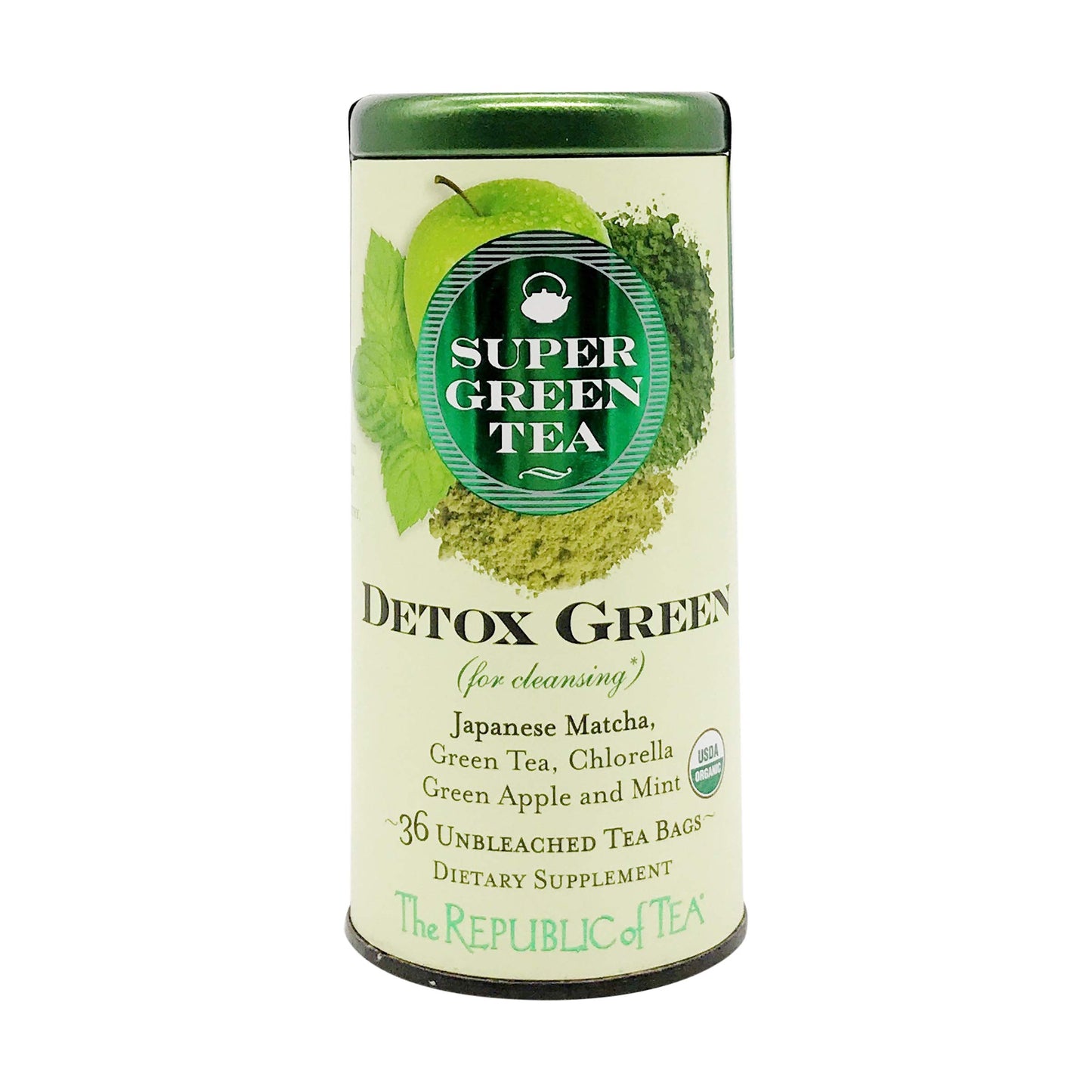 The Republic of Tea - Organic SuperGreen Detox Green Tea, 36 Tea Bags, Gluten Free