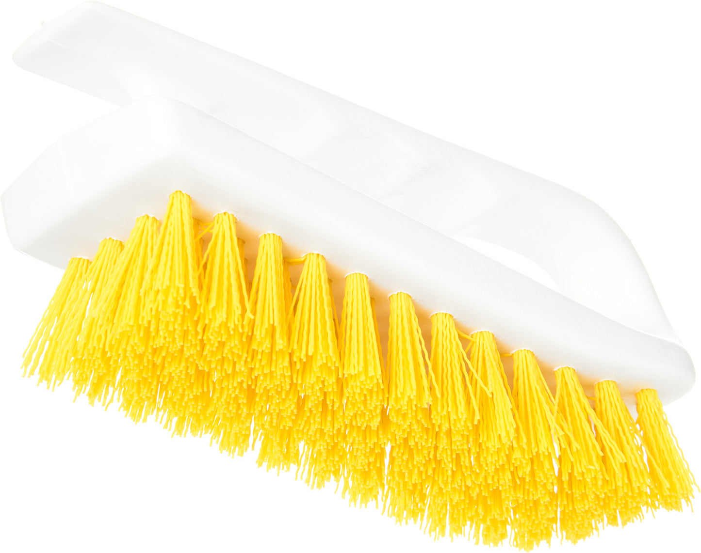SPARTA 4002404 Ergonomic Iron-Shaped Handle Scrub Brush, 6", Yellow