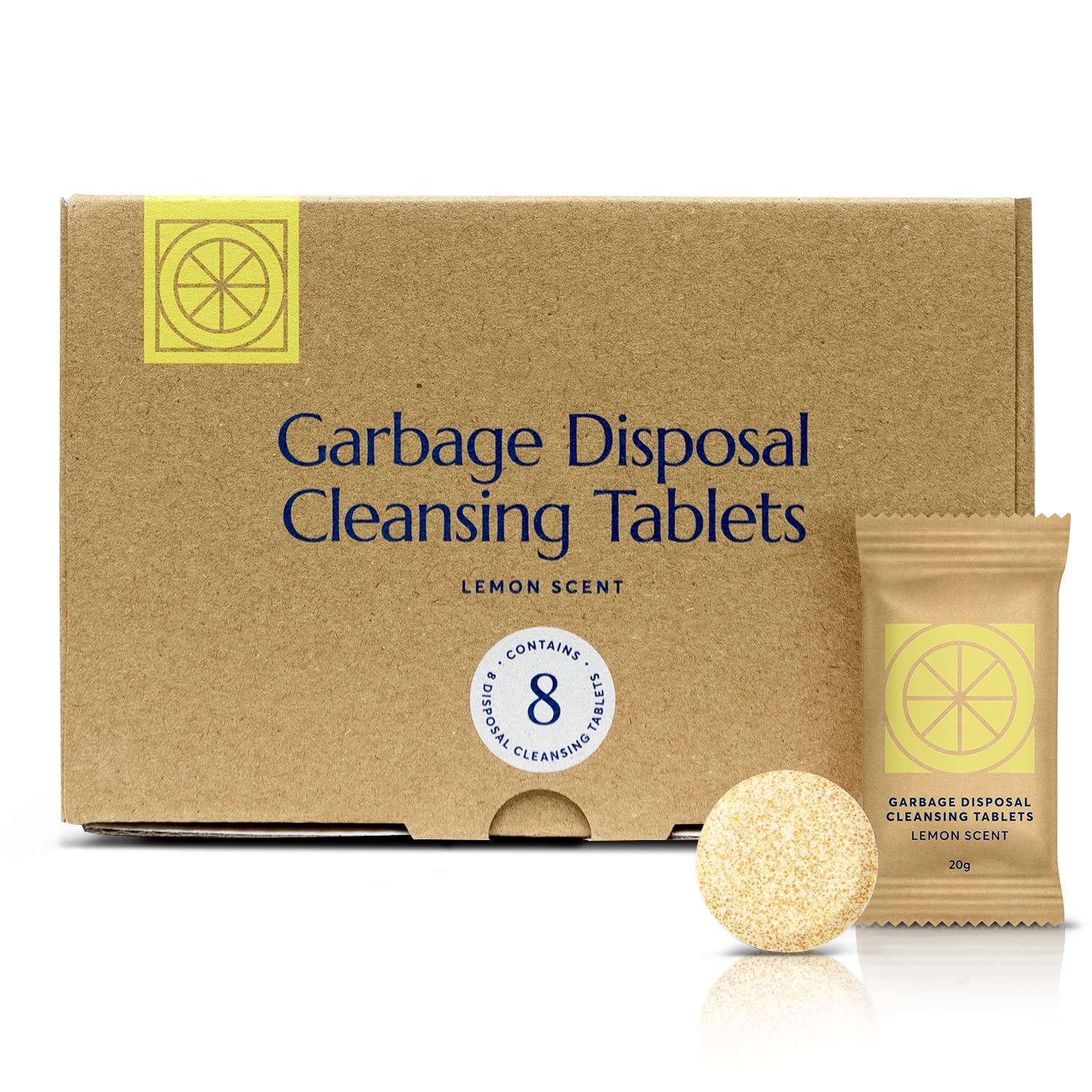 CLEANOMIC - Garbage Disposal Cleansing Tablets (8 Pack) - Foaming Garbage Disposal Cleaner and Deodorizer, Household Garbage Disposal Cleaners, Sink