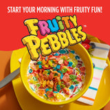 Pebbles Fruity PEBBLES Cereal, Fruity Kids Cereal, Gluten Free Rice Cereal for Kids, 19.5 OZ Family Size Cereal Box