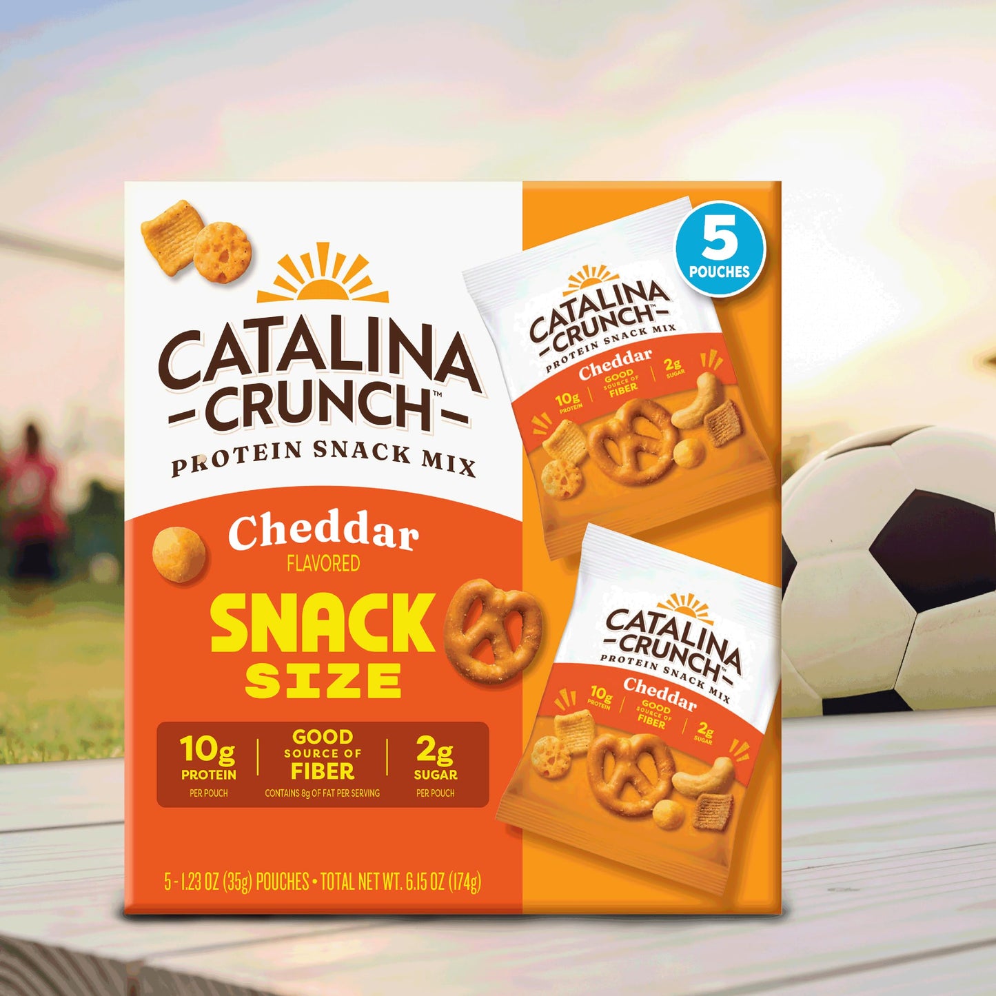 Catalina Crunch Protein Snack Mix with Cheese Crisps - 10g Protein, 2g Sugar per Snack Size Pouch - Good Source of Fiber - Gluten Free - Cheddar