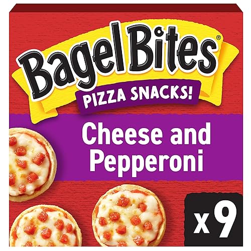 Bagel Bites Mini Pizza Bagel Frozen Snacks, 1 Box, for After-School and Late Night Snacking, Cheese and Pepperoni, No High-Fructose Corn Syrup and No