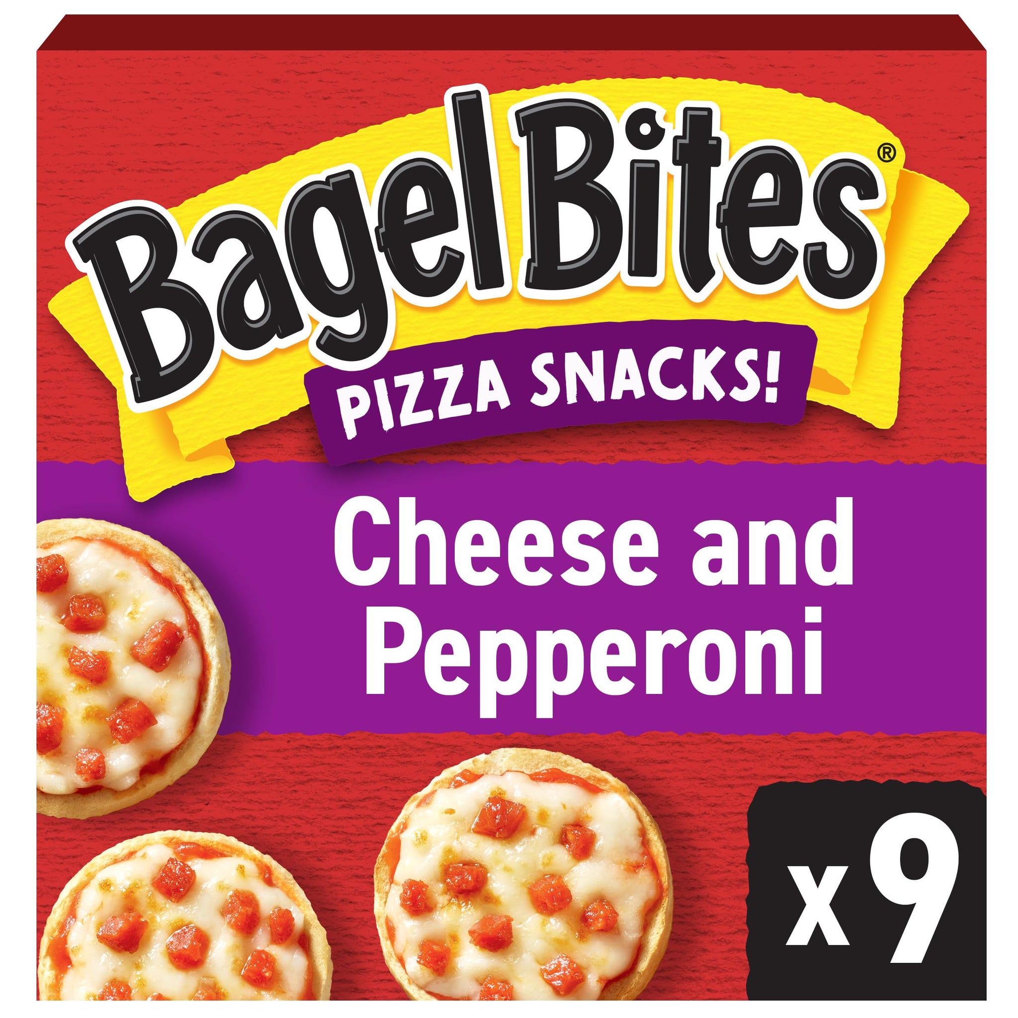 Bagel Bites Mini Pizza Bagel Frozen Snacks, 1 Box, for After-School and Late Night Snacking, Cheese and Pepperoni, No High-Fructose Corn Syrup and No