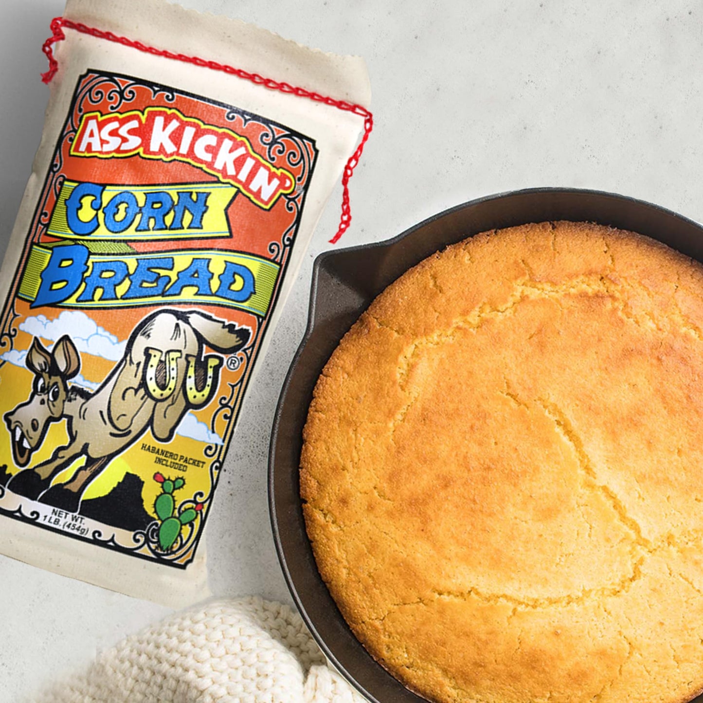 ASS KICKIN' Corn Bread Mix - 1 Pack - Premium Gourmet Gift - 16oz. - Try if you dare!