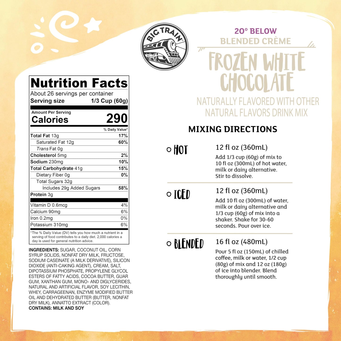Big Train 20 Below Frozen White Chocolate Beverage Mix, 3.5 Pound (Pack of 1)