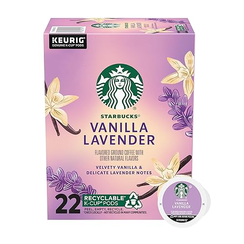 Starbucks K-Cup Coffee Pods, Flavored Hot or Iced Coffee, Vanilla Lavender, 22 Keurig Pods